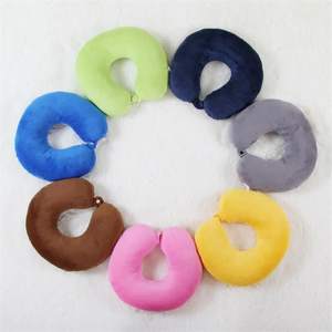 Almohada de cuello de felpa en forma de U de color sólido, 28x26x14cm, cojín de apoyo para viajes, para uso general - Product Image 3