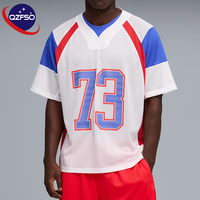 QZFSO Maillot de sport respirant personnalisé en maille avec col en V, motif camouflage de football américain, impression par transfert sublimé pour le football