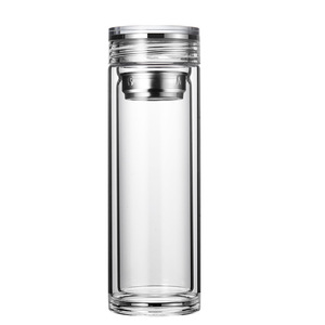 Double Wall Borosilicate Glass Cup With Lid Heat Insulated Tea Cup For Gift And Advertising Use - Product Image 1