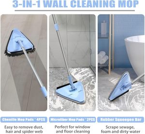 2025 <strong>Wall</strong> <strong>Mop</strong> Cleaner with 80 Inches Long Handle, 180&deg; Folding Ceiling Cleaning Tool with Squeegee for Washing Painted <strong>Walls</strong> - Product Image 4