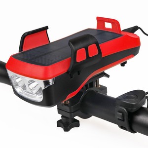 Yueli Bicycle Light <b>Phone</b> Holder 4 In 1 Solar Powered Rechargeable Led Headlight Mountain Bike With Speaker - Product Image 1