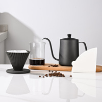Kit de cafetière portable moderne 6 pièces en acier inoxydable de haute qualité pour café filtre