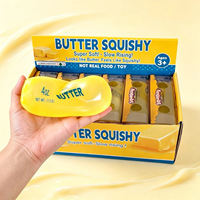 Jouet Squishy Beurre 4oz à Remontée Lente, Jouet à Presser Réaliste en Forme de Beurre, Jouet Anti-Stress Alimentaire, Nouveauté Farce et Attrape, Cadeau pour Enfants