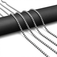 Collier Hip Hop pour homme en acier inoxydable avec chaîne carrée en bambou, chaîne de pull tendance