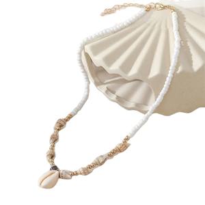 Collier de perles en coquillages naturels écologiques pour femme, style plage, avec serti griffe, design superposable - Product Image 5