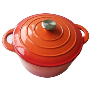 Pot <span class=keywords><strong>en</strong></span> <span class=keywords><strong>fonte</strong></span> brute émaillé vert 24cm, Pot/four néerlandais avec double poignée et couvercle pour casseroles - Product Image 3