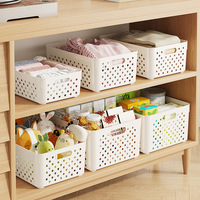 Panier de rangement en plastique NFS à trous plats pour collations - Design moderne et simple pour la cuisine, le dortoir ou le bureau
