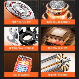 Mini rasoir électrique AUX pour hommes, rasoir de voyage portable rechargeable, orange argenté, pour le visage, avec prise USB - Product Image 4