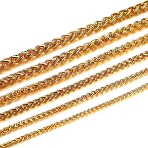 Olivia 5 millimetri intrecciato collane a catena per gli uomini d'oro in acciaio inox lunga spiga di grano catene a maglia collana italiano catena <span class=keywords><strong>accessori</strong></span> - Product Image 1
