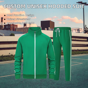 Ensemble de survêtement unisexe personnalisé en gros, style streetwear, 360 grammes, léger, respirant, en polyester et coton, à capuche, avec strass, collection printemps décontractée - Product Image 2