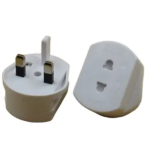 White UK 2 Pin To 3 Pin 1A Fuse Adaptor Plug For Shaver/Toothbrush