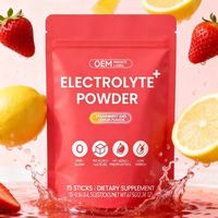 Suikerarm Elektrolytenpoeder Aardbei Citroen Hydratatie Supplement Drinkmix Fruit Punch Smaak 15 Sticks