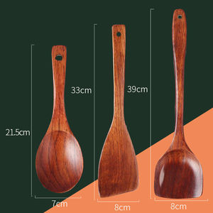 Jujube Wood Spatula Set Long Handle Nonstick Cooking Frying Utensils - Product Image 4