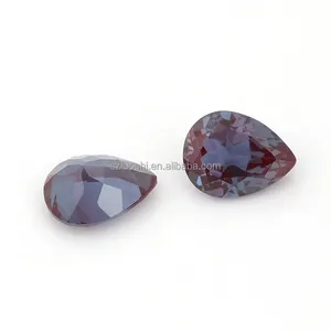 laboratory grown natural color alexandrite pear shape lab loose gemstone with GRC certificate for fine jewelry making