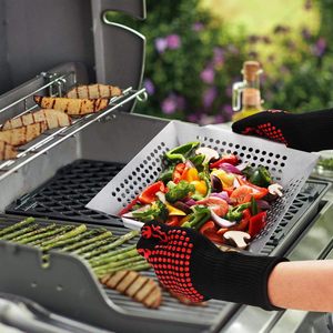 Panier de cuisson pour l'extérieur, panier de cuisson en acier inoxydable de qualité supérieure, accessoires de barbecue parfaits pour le poisson, les crevettes, les brochettes - Product Image 6