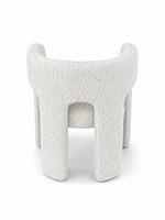 Fauteuil de salle à manger moderne de luxe blanc en bouclette, forme organique, pour projets hôteliers et villas, fabricant OEM