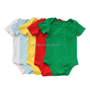 Unisex Verão Casual <span class=keywords><strong>Romper</strong></span> Customizável Bebê Algodão Macio para Onesies com Cor Sólida O-pescoço Manga Curta e Botão Atacado - Product Image 1