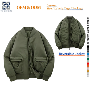 Унисекс двусторонняя термокуртка-бомбер |   Винтажное зимнее пальто в стиле авиатора |   Двусторонняя повседневная дышащая куртка для полетов (передняя часть) - Product Image 1