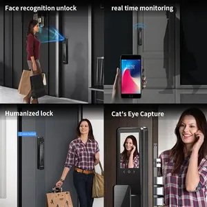 NeweKey Tu APP TTlock APP biometrik kata sandi sidik jari, pengenalan wajah rumah pintar apartemen kunci pintar