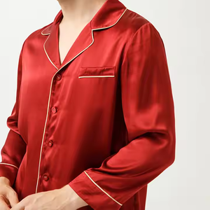 <span class=keywords><strong>Pigiama</strong></span> da <span class=keywords><strong>uomo</strong></span> personalizzato con <span class=keywords><strong>pigiama</strong></span> in raso e completo a maniche lunghe abbigliamento da notte in seta da <span class=keywords><strong>uomo</strong></span> Sexy stile moderno e morbido e accogliente camicia da notte di grandi dimensioni - Product Image 2