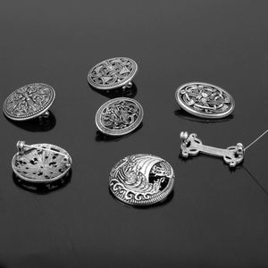 Broches de Dragón Vikingo de Alta Calidad, Broches Rúnicos Nórdicos, Joyería Talismán, Pin con Patrón de Flor Rúnica Medieval - Product Image 4