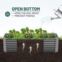 Jardinière surélevée en métal pour légumes, modèle Deep Root Box Planter, avec fond ouvert pour un plantage facilité, Best Choice Products