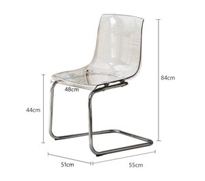 Silla de comedor acrílica popular de fábrica, silla de mesa de comedor minimalista para el hogar de acero inoxidable - Product Image 4