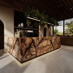 ออกแบบตกแต่งภายในร้านอาหารเชิงพาณิชย์ เคาน์เตอร์โชว์อาหารแบบกำหนดเอง เคาน์เตอร์ร้านอาหารทำความสะอาดง่าย เฟอร์นิเจอร์ห้องรับประทานอาหาร - Product Image 6