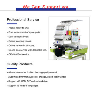 Đầu duy nhất 12 15 20 đa kim máy vi tính hat Logo t Áo sơ mi đơn đầu thêu máy để bán - Product Image 4