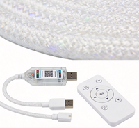 Kit de Bande LED Néon RGBIC 5 Mètres, Corps Rond Tressé, Étanche à 360 Degrés, Synchronisation Musicale, Lumière Corde pour Décoration de Chambre