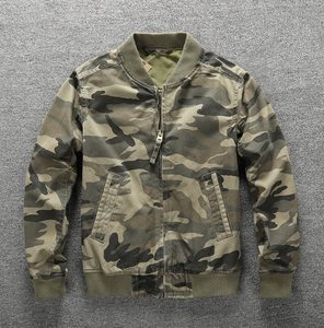 Chaqueta de Algodón para Hombre, Estilo Casual, Lavada, Holgada, Gruesa, con Estampado de Camuflaje, para Jóvenes y Adultos de Mediana Edad - Product Image 1