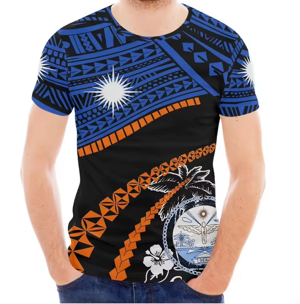 Individuelle Herrenbekleidung Sommer Republik der Inseln polynesische indigenen T-Shirts für Herren hochwertiges Kurzarm-T-Shirt