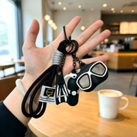 Porte-clés sportif créatif style Dopamine avec bouteille de plongée, lunettes et palmes, cadeau personnalisé pour voiture
