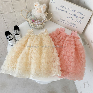 Bas quantité minimale de commande Style personnalisé fabricant <span class=keywords><strong>Rose</strong></span> fleur <span class=keywords><strong>Tulle</strong></span> belle infantile enfant en bas âge enfants vêtements débardeurs <span class=keywords><strong>Tutu</strong></span> enfants filles robe - Product Image 4