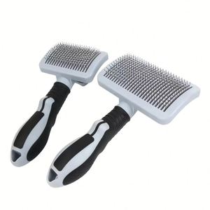 Brosse auto-nettoyante en plastique pour chiens à poils longs/courts - Élimination des nœuds et prévention des poils lâches - Product Image 1