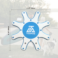 Pour TOURUS Dia 3m haute qualité bleu point flottant gonflable Yoga sup Dock bon pour les eaux océaniques Surfdock sac en EVA PVC
