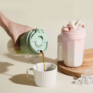 Vaso Térmico de Acero Inoxidable de Alta Calidad con Revestimiento Cerámico en el Interior, Taza Termo Aislada al Vacío para Café con Correa de Cuerda - Product Image 4