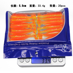 20 paquetes de cebo suave de dos colores T-Tail Bionic Fish Bait grandes cantidades 5,5/6,3/7 pulgadas para Lucio 80mm Spot Mandarin Fish Perch Lure - Product Image 4