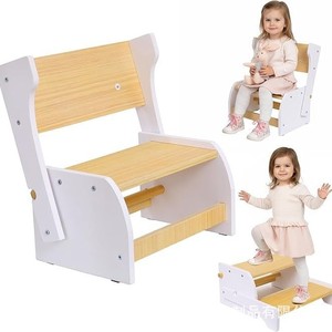 Taburete escalón transfronterizo de madera maciza, escalón para lavarse las manos, taburete para lavabo, reposapiés, escalón auxiliar, escalón para cuna de bebé, soporte para cepillo de dientes - Product Image 1