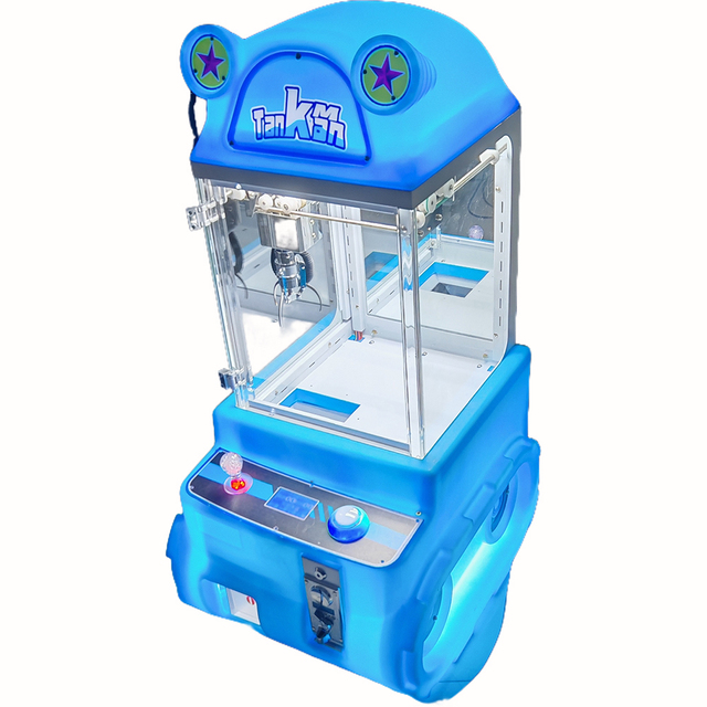 Coin-Operated Mini Claw Doll Machine Cabinet Metal Tempered Glass Universal Plug Built-In Microphone for Indoor Entertainment