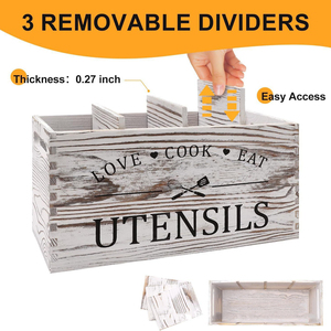 Porte-<span class=keywords><strong>Couverts</strong></span> en Bois Massif au <span class=keywords><strong>Design</strong></span> Moderne, Contenant Alimentaire Portable, Boîte de Rangement de Cuisine avec Aluminium & PET, Forme Rectangulaire, en Stock - Product Image 3