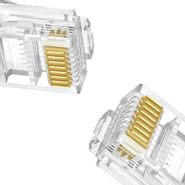 Altın kaplama konektör pimi UTP Cat5e Cat6 Ethernet RJ45 8P8C LAN kablosu ağ rj45 fiş