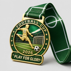 Medallas Personalizadas al por Mayor para Finalistas de Maratón, Medalla de Carrera de Aleación de Zinc con Esmalte Suave y Cinta Impresa, Medalla de Fútbol Juvenil - Product Image 1