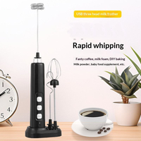 Mousseur à lait électrique rechargeable Cedar Space et batteur à œufs portatif sans fil, mini-mixeur avec 3 fouets interchangeables pour café