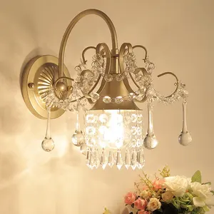 Scandinavian light luxury living room bedroom crystal wall lamp French European modern corridor lamps