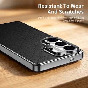 เคสโทรศัพท์หนัง PU ชุบเคลือบแม่เหล็กสำหรับธุรกิจ สำหรับ Samsung S26 S23 S24 S25 Ultra รองรับการชาร์จไร้สาย ป้องกันแรงกระแทก ฝาหลังแข็ง - Product Image 4