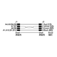 Conector Automotriz Impermeable IP67 M12 de 4 Pines Macho, Contactos de Aleación de Cobre, Carcasa de Acero Inoxidable, Cable USB Tipo-C 3.0, Clasificación 4A