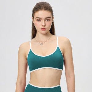 Womens Sports Intimates Contrast Color High Support Quick Dry Adjustable Straps Beauty Back Gym Yoga Bra Seamless Activewear
