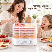 Déshydrateur alimentaire numérique silencieux et empilable pour comptoir, avec fonctionnement à 25 dB, boutons LED doubles et grilles amovibles pour séchage nocturne
