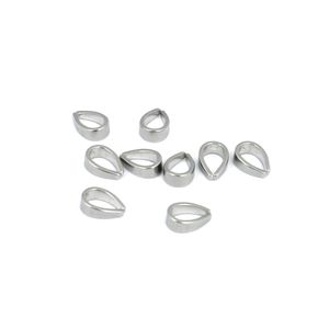 Stainless Steel Closed End Clasp Teardrop Shape Jewelry Findings DIY Accessories For Bracelet Necklace Making 10mm Size - Product Image 3